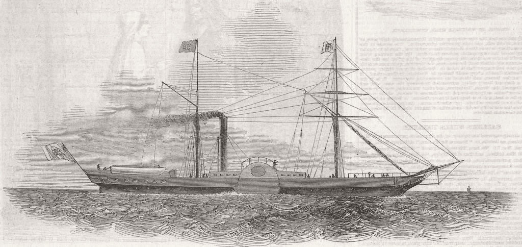 ITALY. Capri, iron Mediterranean ship 1846 old antique vintage print picture